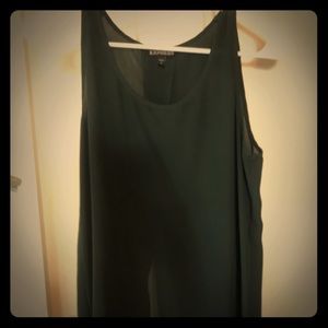 Express forest green open back tank